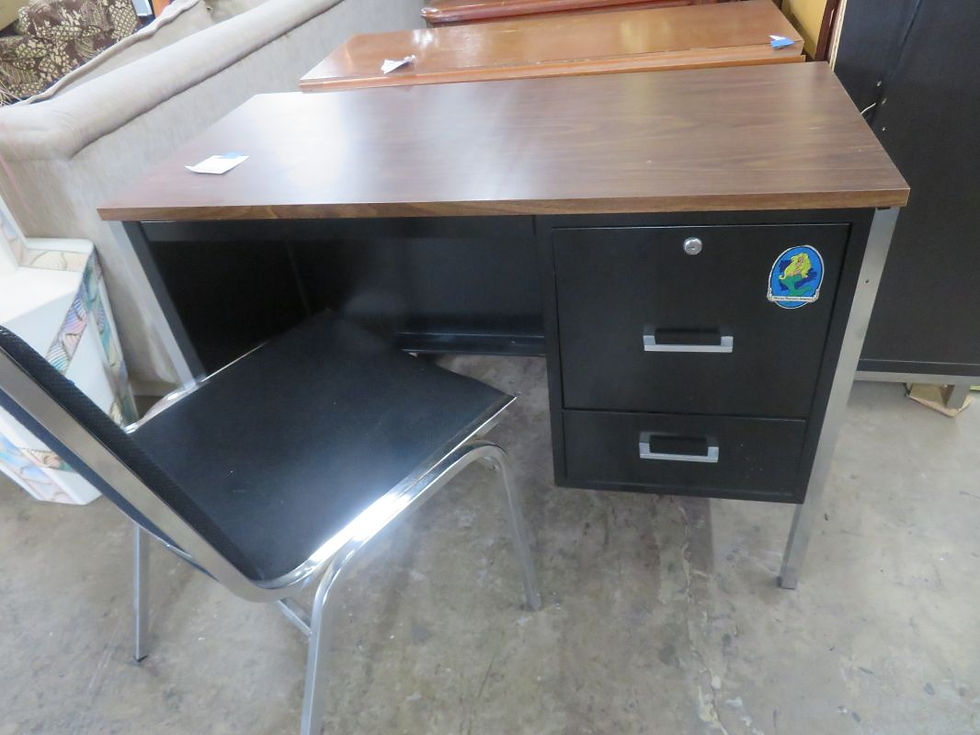 Small Black Metal Desk w/ chair $75.00