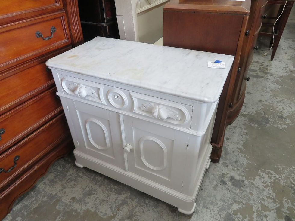 Antique Marble Top Cabinet $100.00