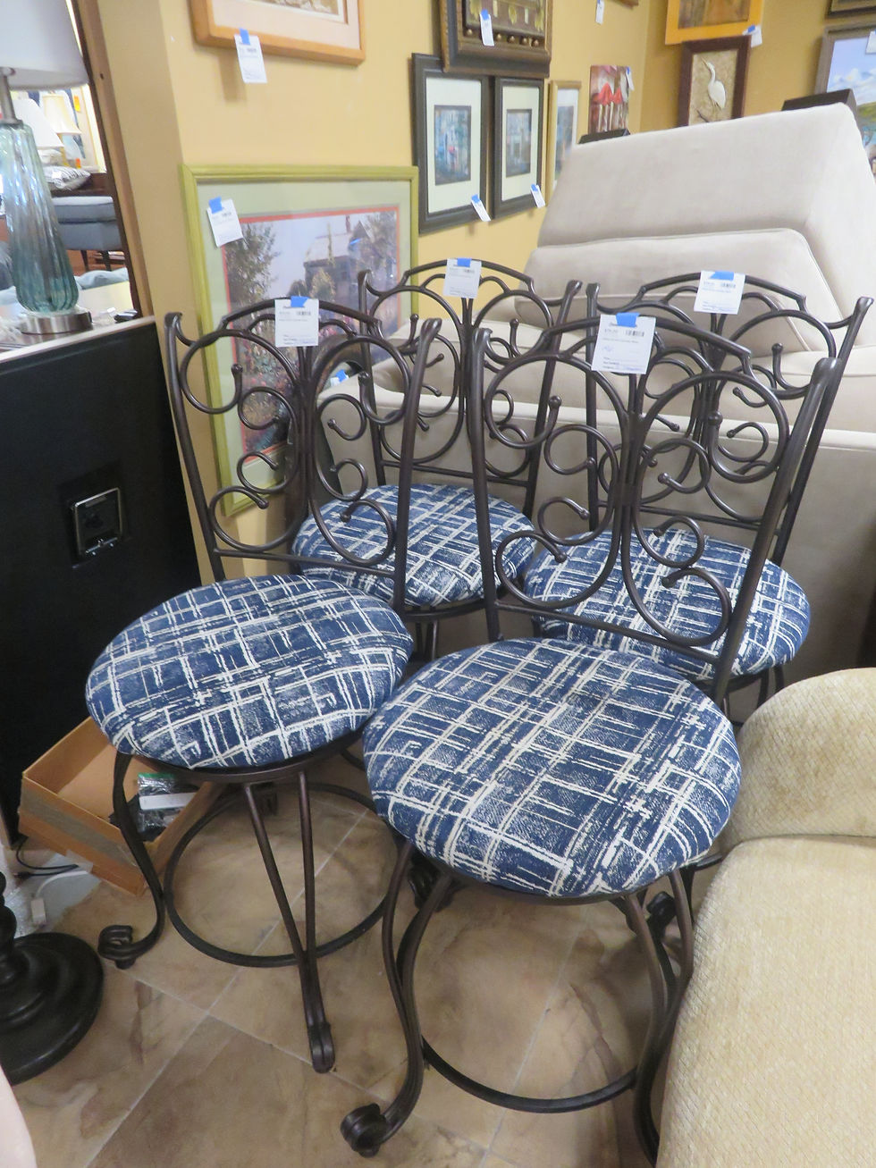 Metal Swivel counter stools set of 4 $300.00
