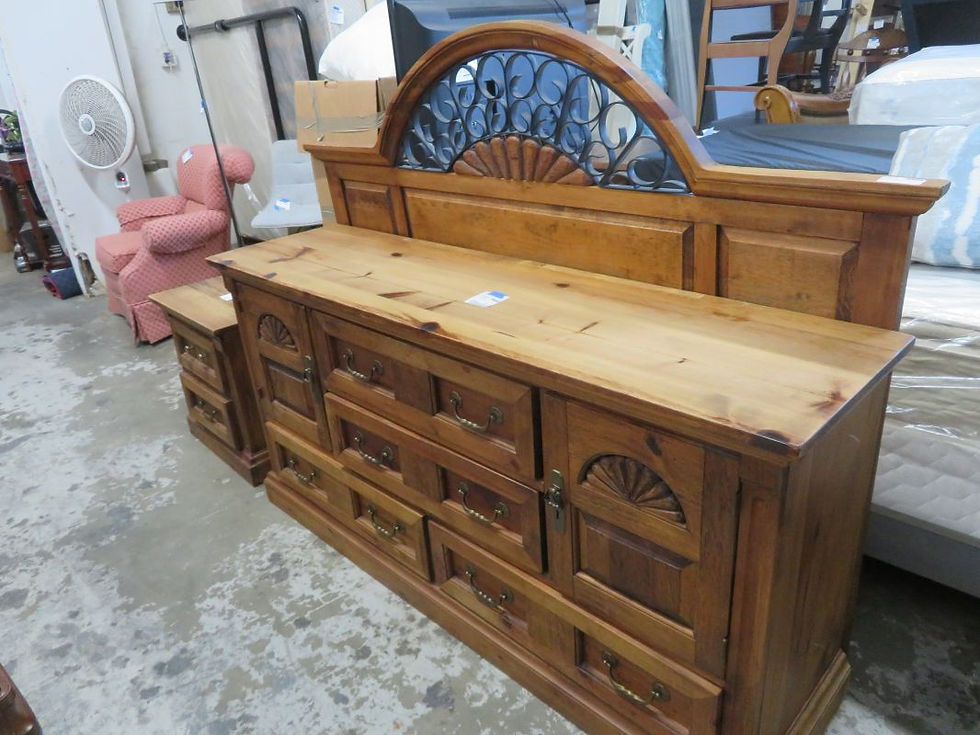 Real Rustic Wood Dresser, Night Stand, Full - Queen  Headboard $500.00