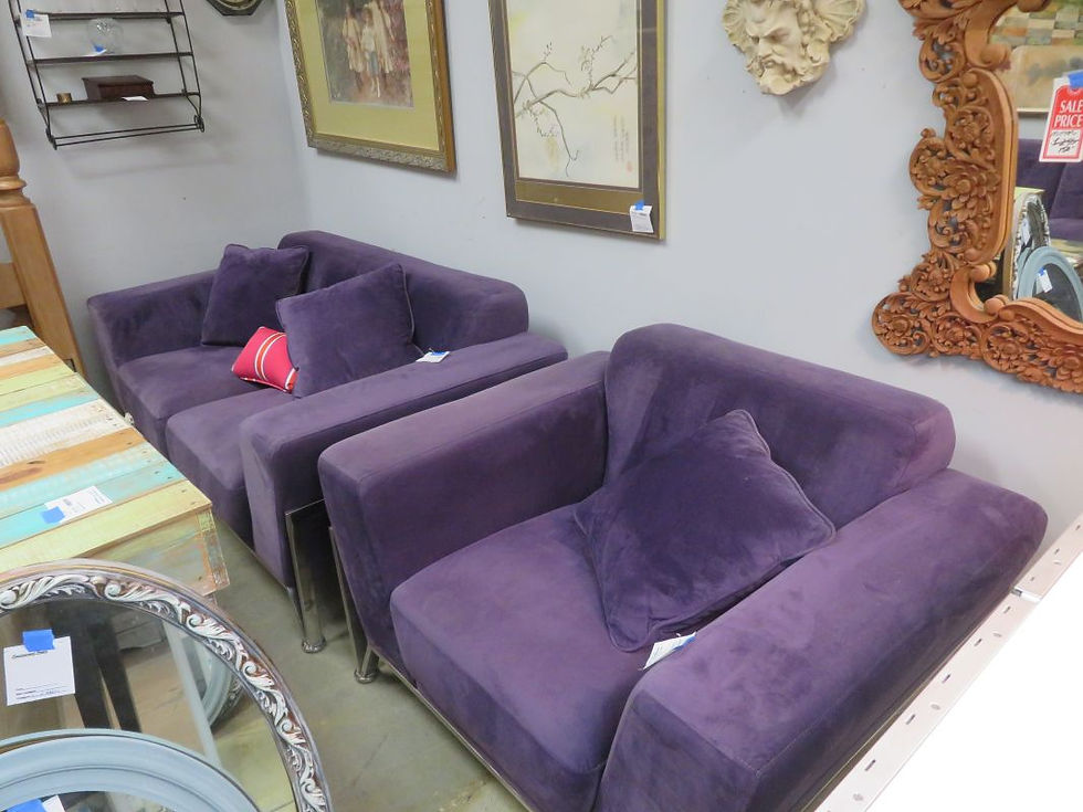 Contemporary Purple Chair & Love Seat