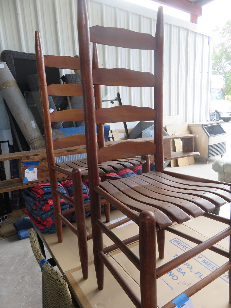 Wood slat chairs set of 6 $200.00