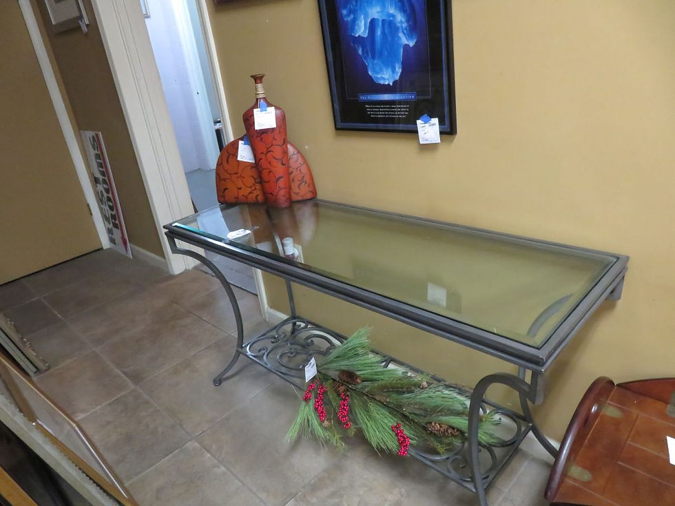 Metal W/ Glass Top Wall Table SALE 85.00