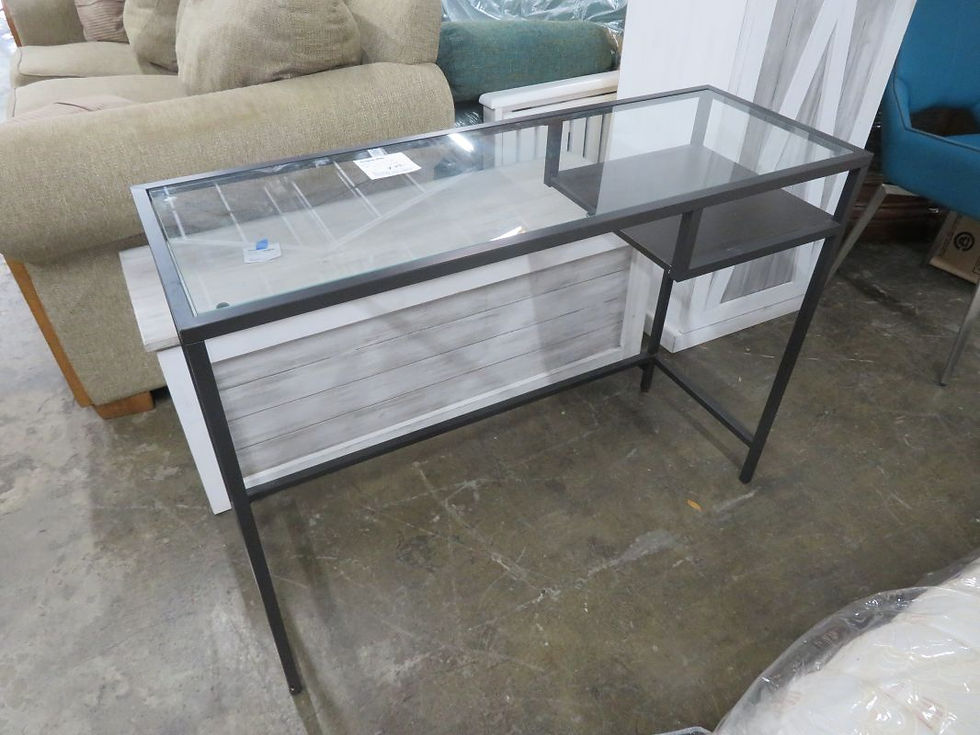 Small Glass Top Metal Desk $25.00