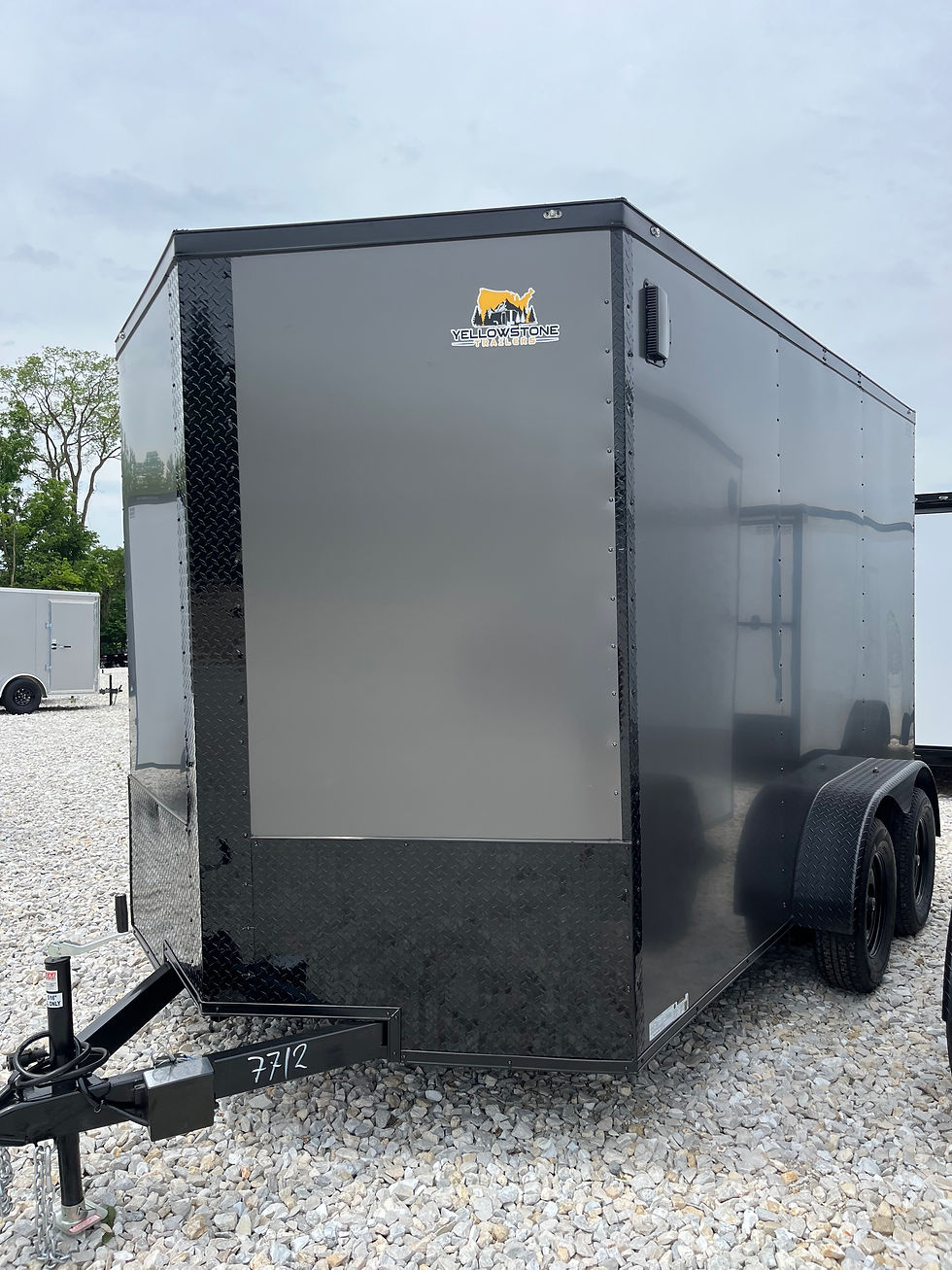 Thumbnail: 2026 Yellowstone 7x12 Cargo, Charcoal/Blackout,.080 Polycor, 7'Interior, 7k GVWR