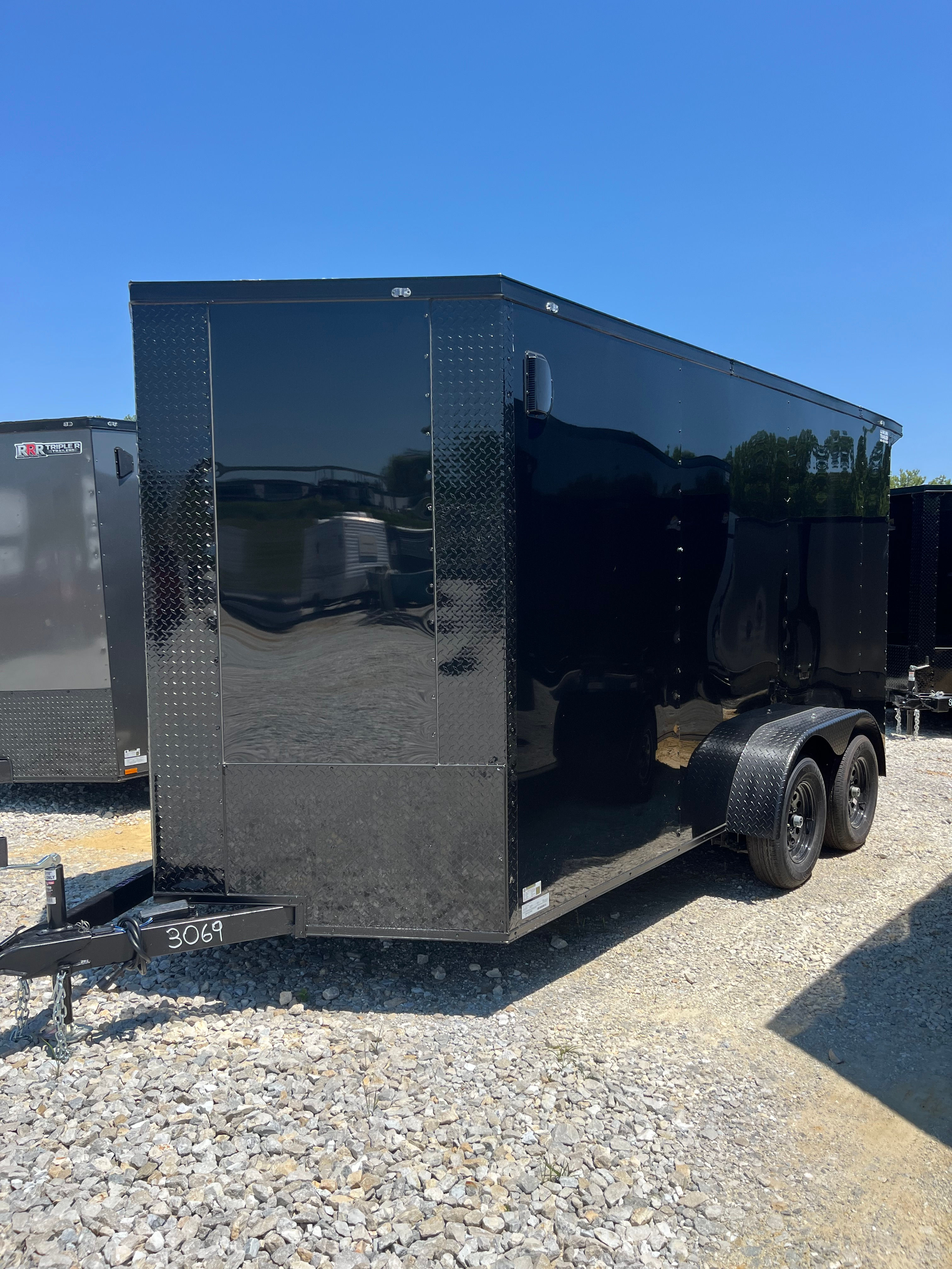 2026 Crew 7x14 Cargo, Blackout, Spoiler, 7' Interior, .080 Polycor, 7k GVWR