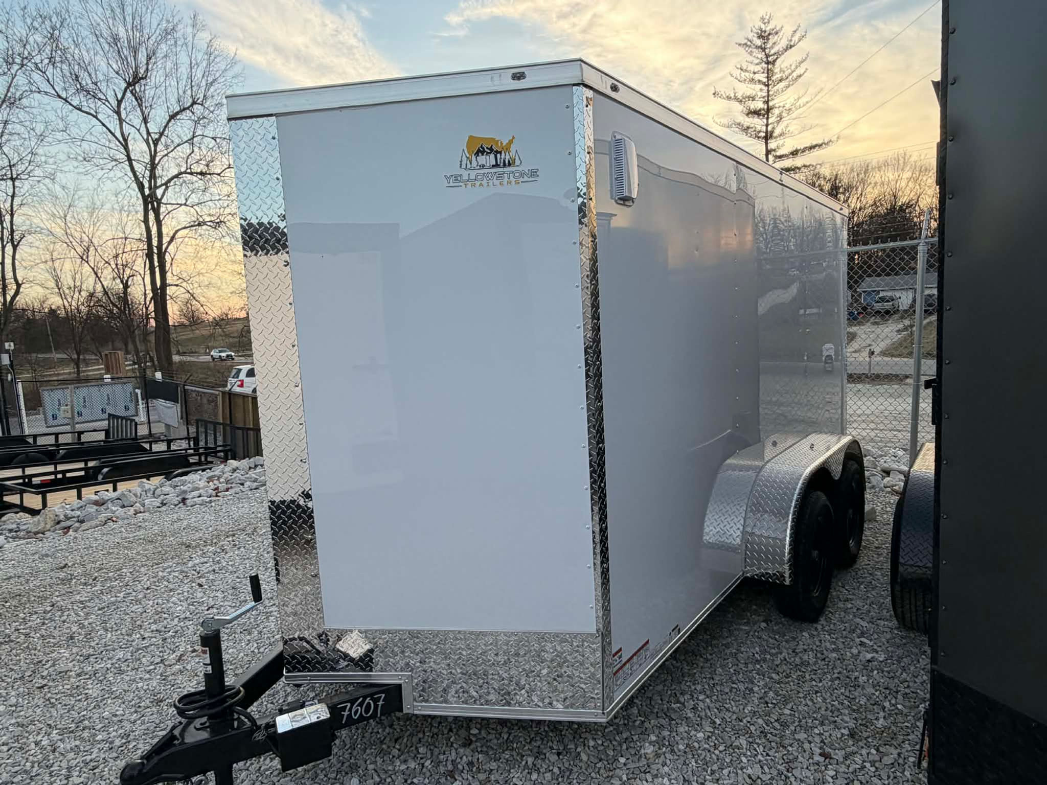 2026 Yellowstone 6x12 Cargo, White/Chrome, 6'3" Interior, .080 Polycor, 7k GVWR