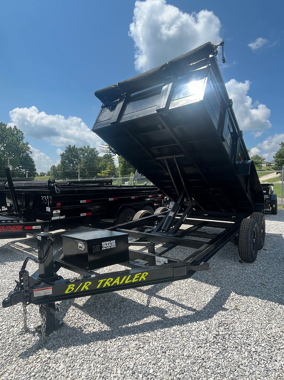 Thumbnail: 2026 B/R 7x14 Dump Trailer, 2' Sides, Scissor Lift, Ramps, Tarp, 14K GVWR
