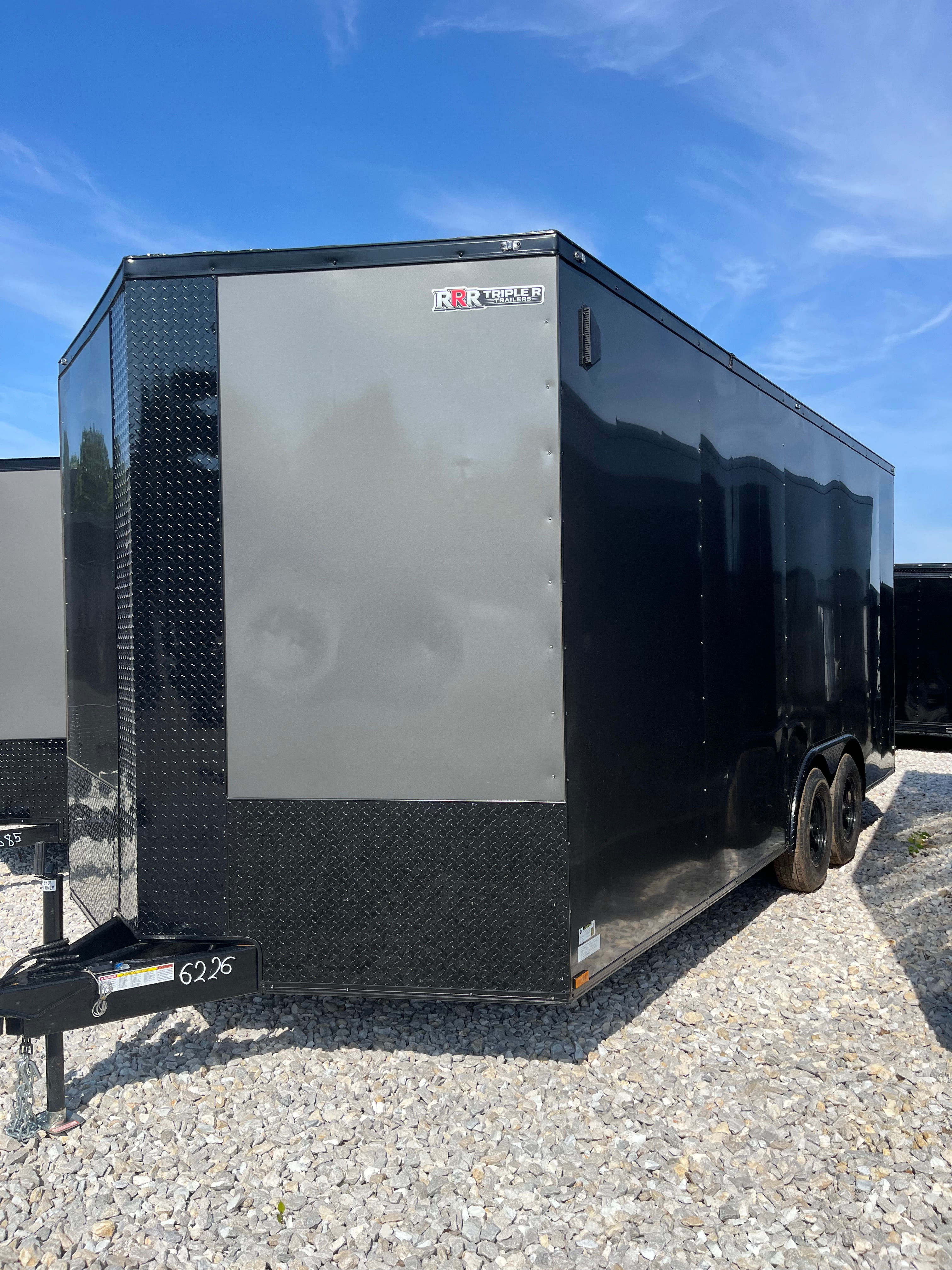 2026 Triple R 8.5x18 Cargo, Charcoal/Black, 7' Interior, .080 Polycor, 10k GVWR