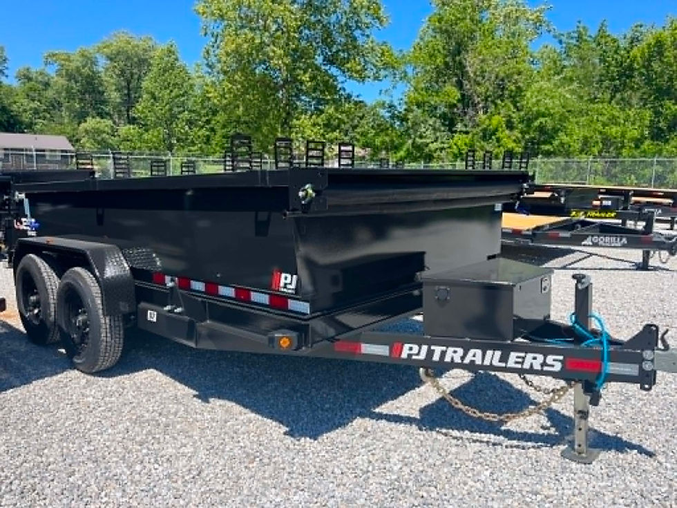 Thumbnail: 2026 PJ 7x14 Dump, 2' Sides, 10 Ton Scissor Hoist, Ramps, 10Ply Tires, 14k GVWR