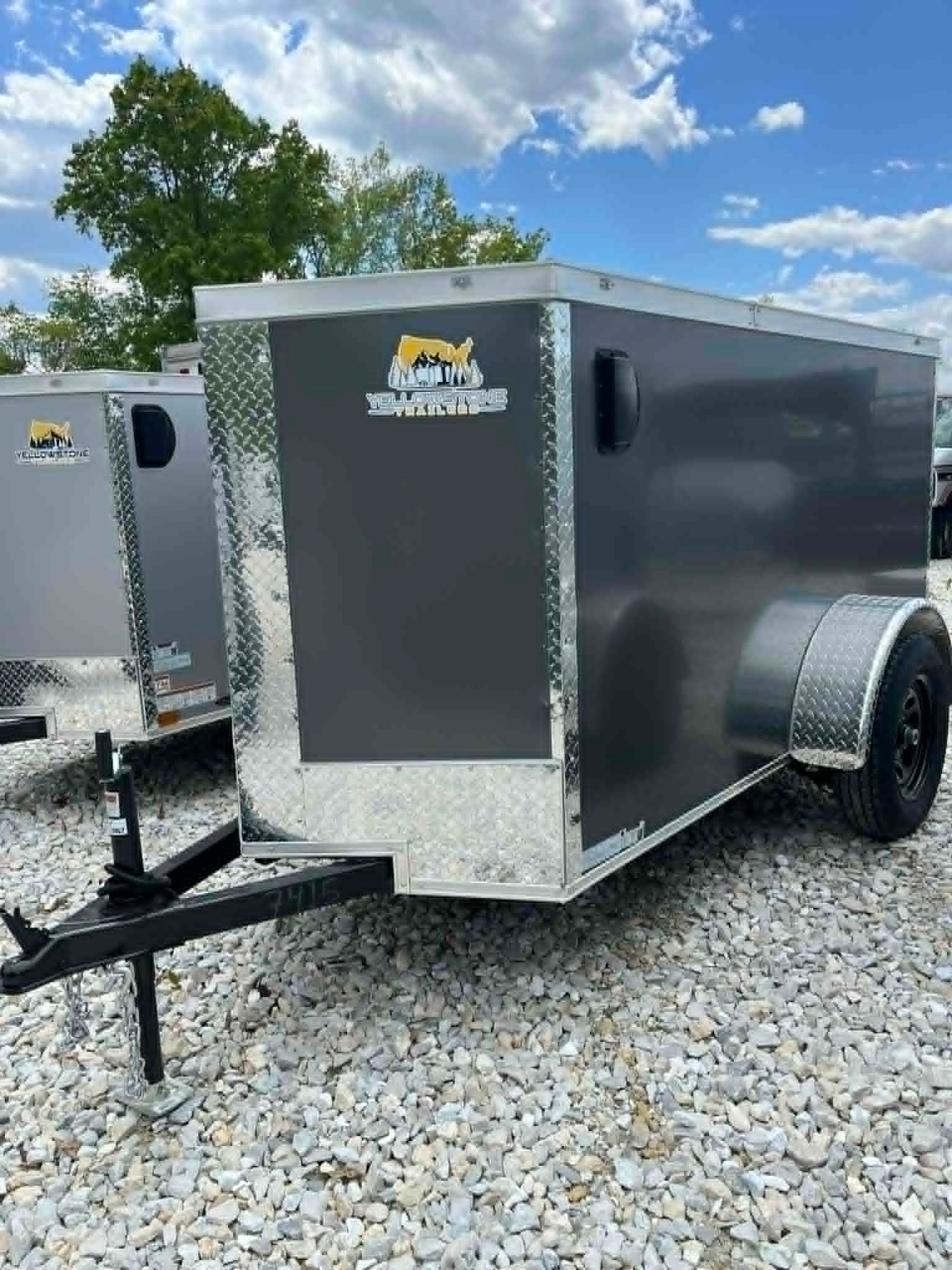 2026 Yellowstone Charcoal 4x8 Cargo Trailer, 4' Interior, Rear Door, 3500 GVWR