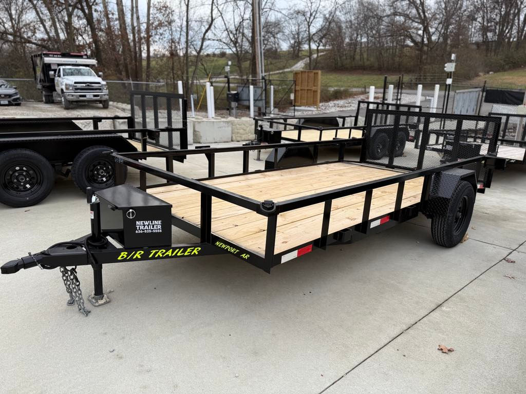 2026 B/R 76x14 Utility Trailer, 3' Gate, 2' Dovetail, Tool Box, 3500 GVWR