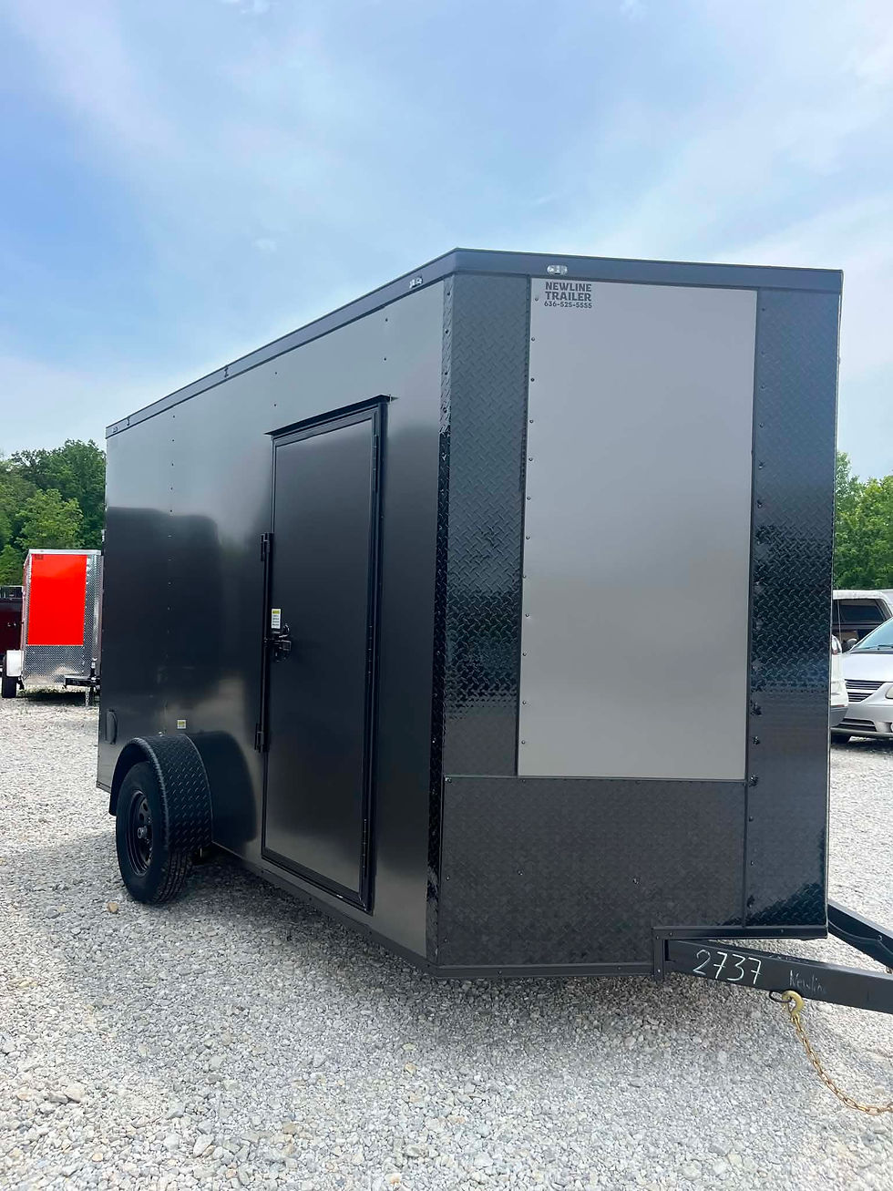 Thumbnail: 2026 Crew 7x12 Cargo Trailer, Charcoal/Black, 7'Interior,.080 Polycor, 3500 GVWR