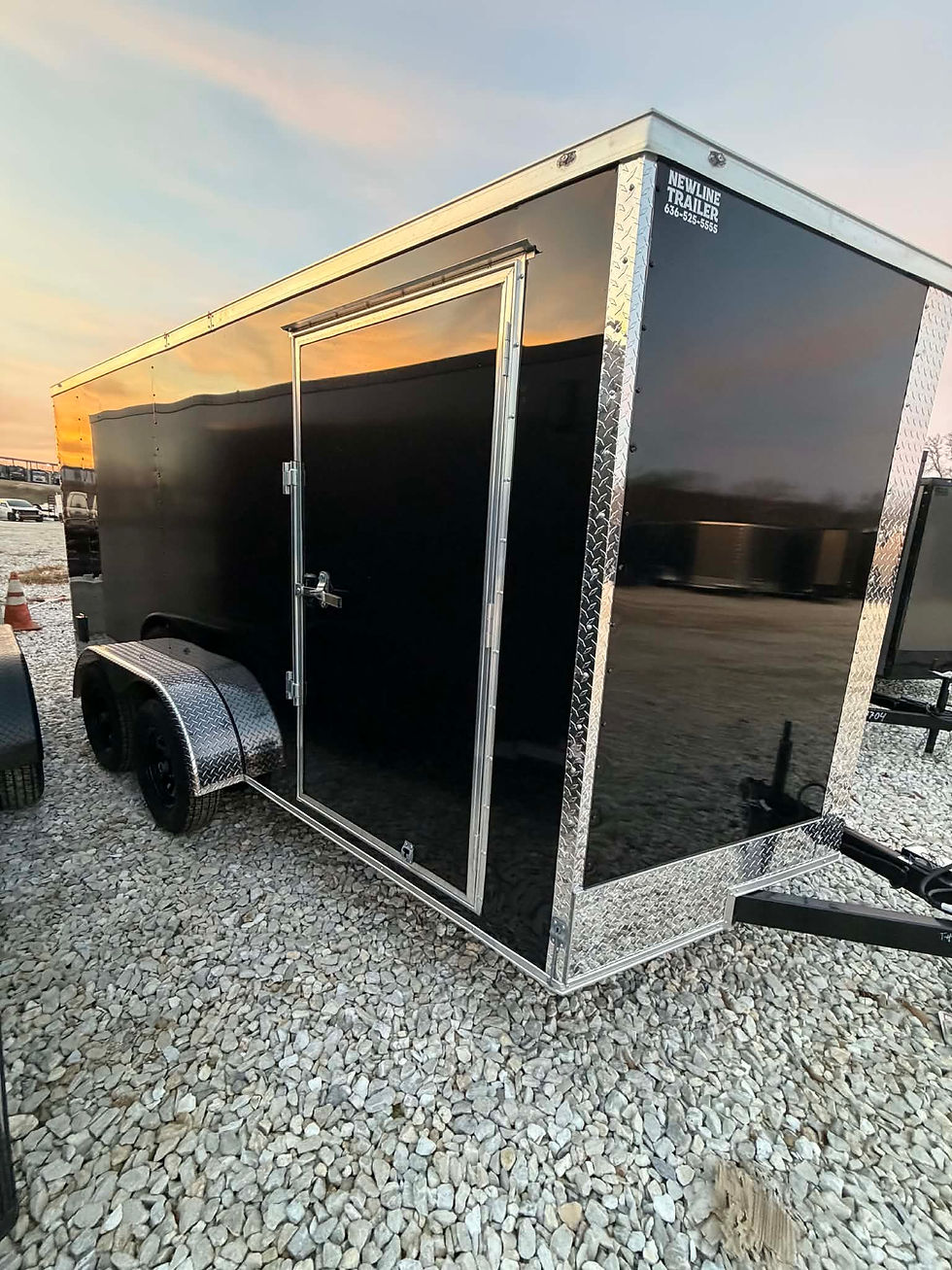 Thumbnail: 2026 Yellowstone 7X14 Black Cargo Trailer, PolyCor.080, 6'3" Interior, Ramp Door