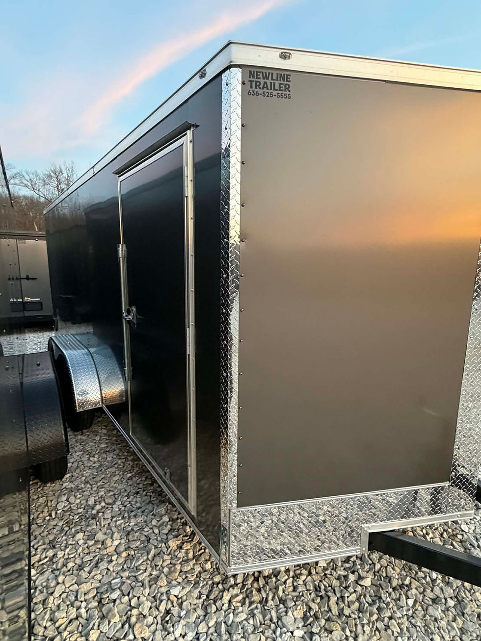 Thumbnail: 2026 Yellowstone 7X16 Charcoal, PolyCor .080, 6'3" Interior, Ramp Door, Bar Lock