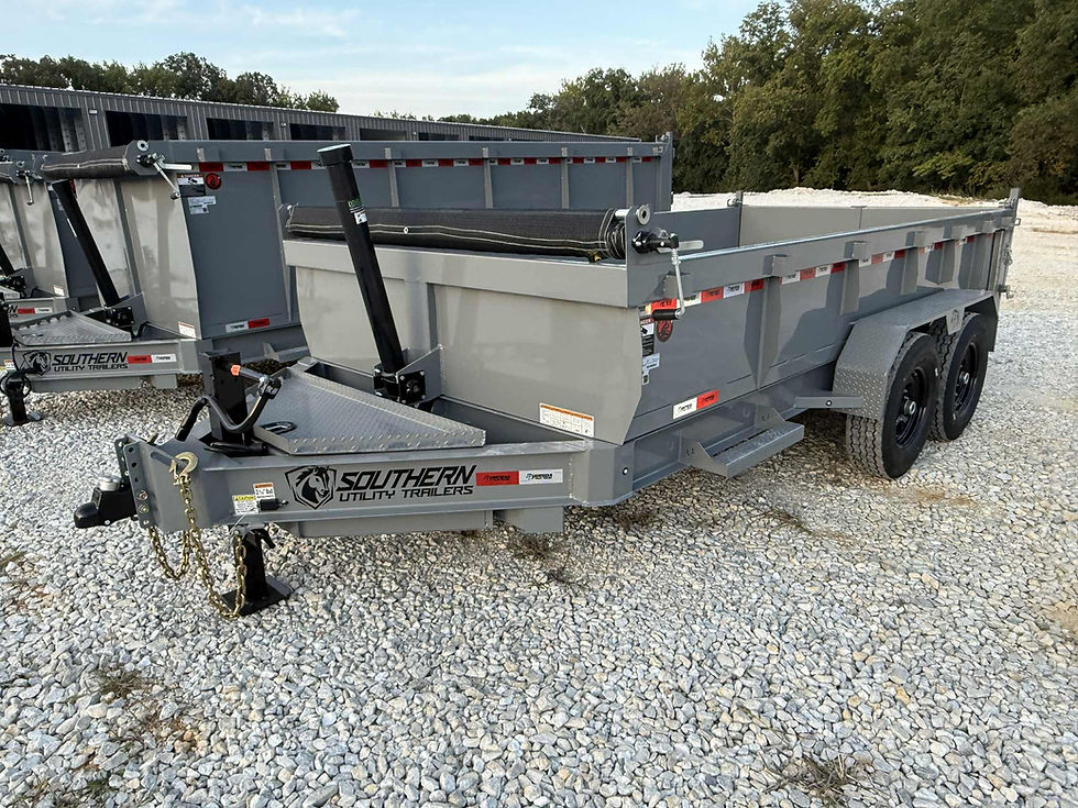 Thumbnail: 2026 SUT 7x14 Dump, 2' Sides, Telescope Lift, 14Ply Tires, Tarp, Ramps, 14k GVWR
