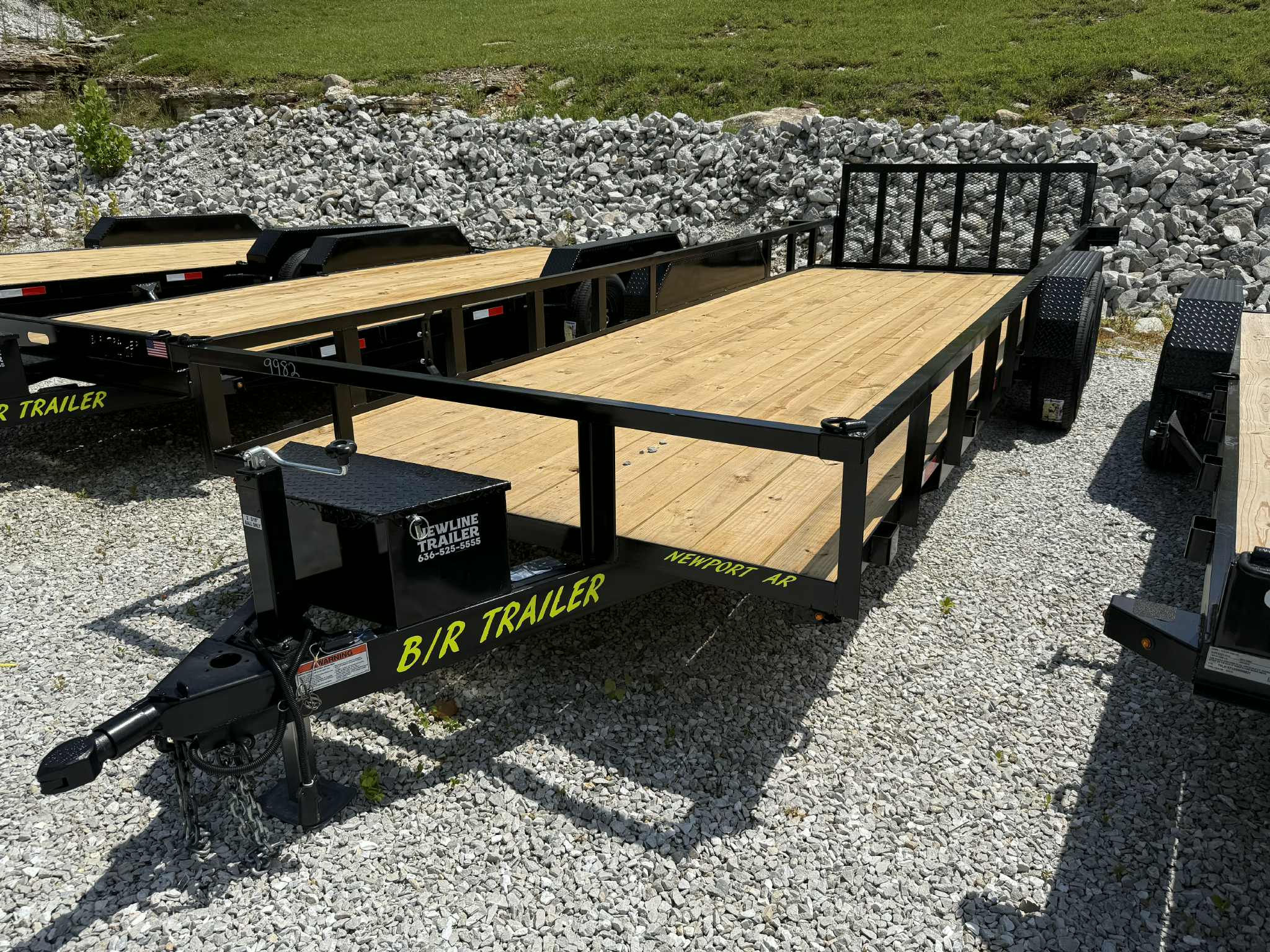 2026 B/R Utility Trailer 82x22, 3' Gate, Tool Box, 10k GVWR, Tube Steel Top Rail