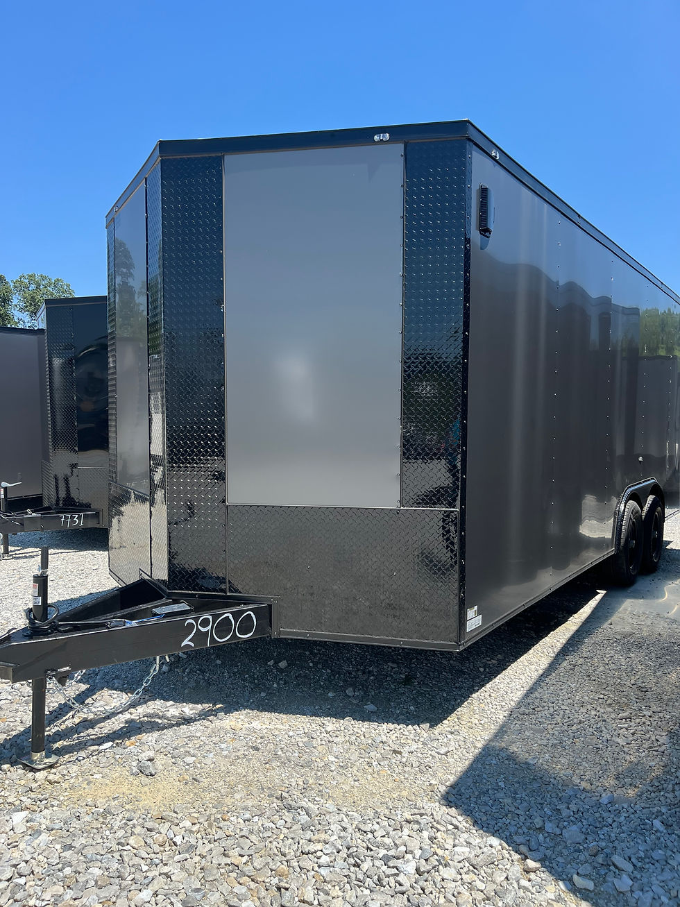 Thumbnail: 2026 Crew 8.5x20 Cargo, Charcoal/Black, 7' Interior, D-Rings on Floor, 10k GVWR