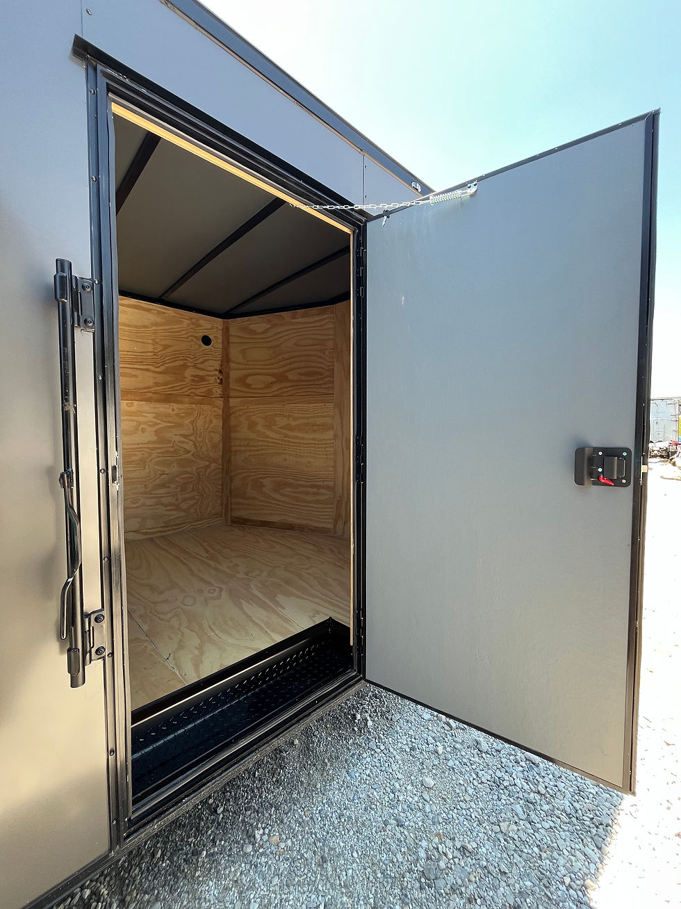 Thumbnail: 2026 Crew 8.5x20 Cargo, Charcoal/Black, 7' Interior, D-Rings on Floor, 10k GVWR