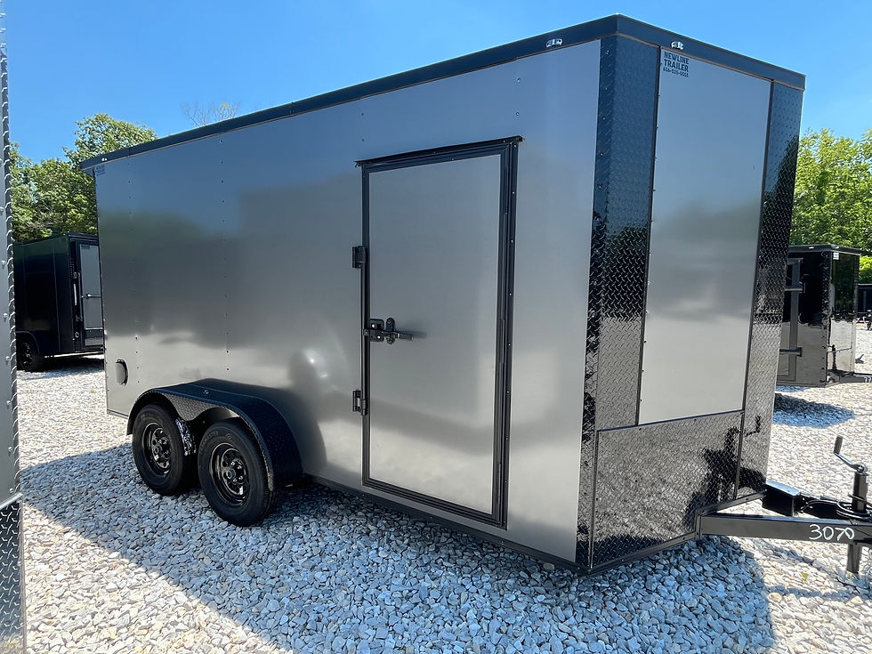 Thumbnail: 2026 Crew 7x14 Cargo, Charcoal/Black, Spoiler, 7' Interior,.080 Polycor, 7k GVWR