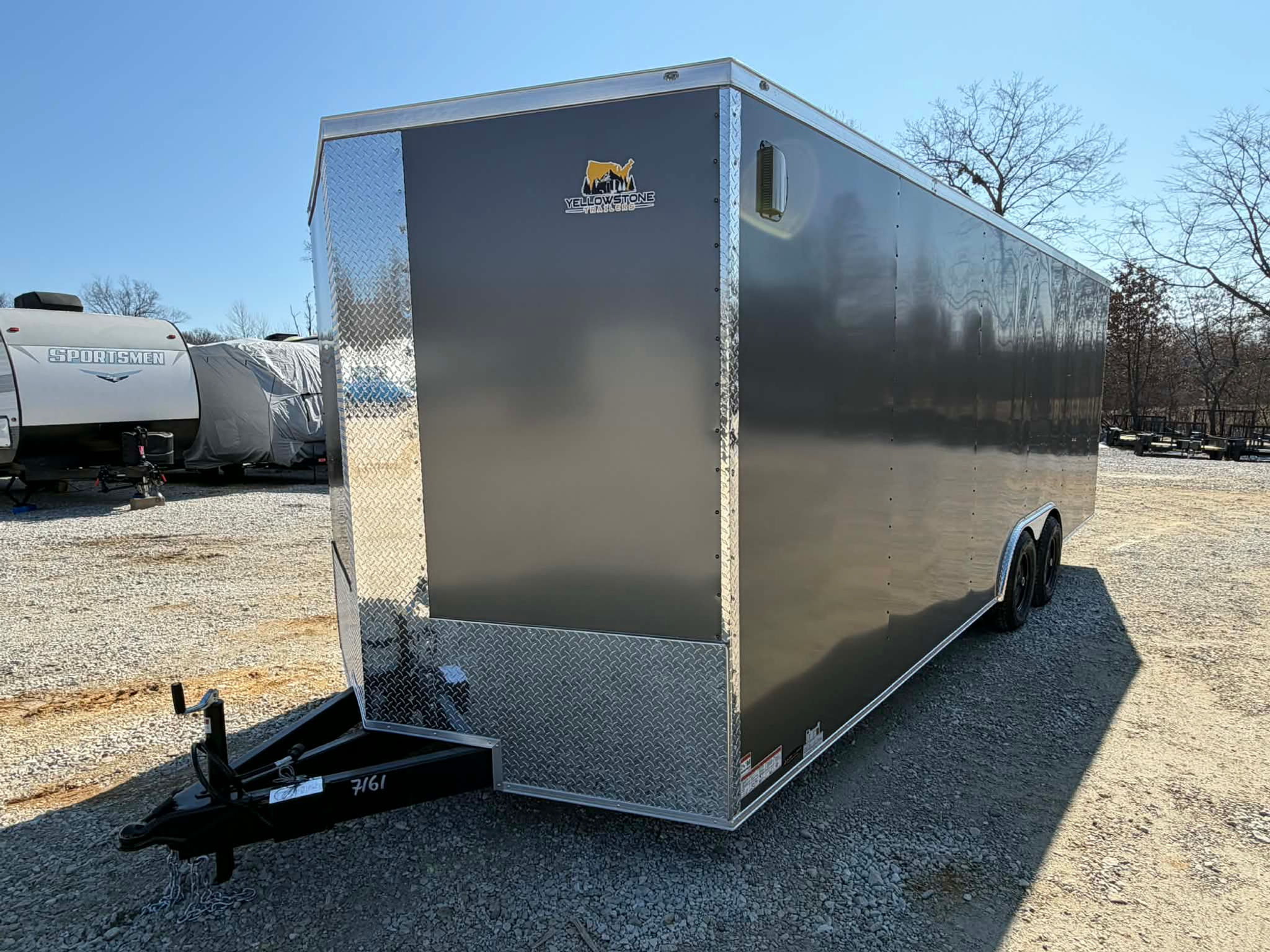 2026 Yellowstone 8.5x22 Cargo, Charcoal/Chrome, 7'Interior,.080 Polycor 10k GVWR