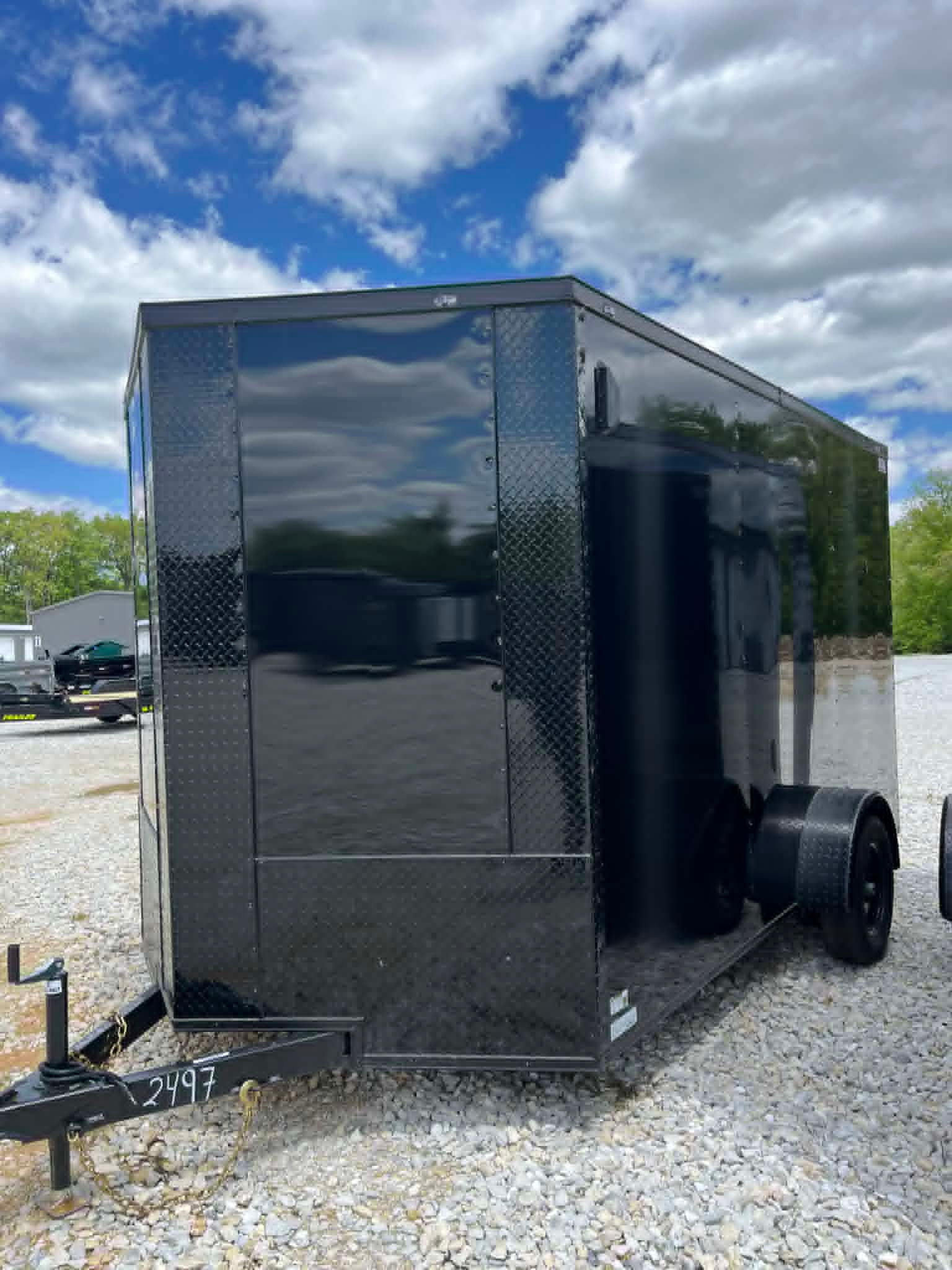 2026 Crew 7x12 Cargo Trailer, Blackout, 7' Interior, .080 Polycor, 3500 GVWR