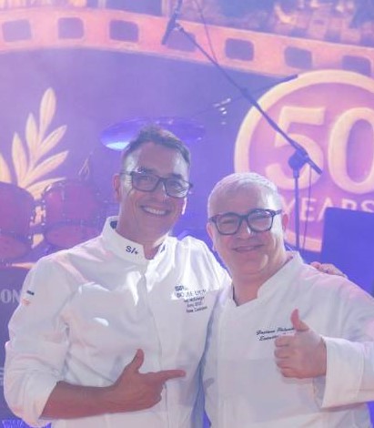 Brett McGregor, the first winner of MasterChef New Zealand and Chef Gaetano Palumbo 