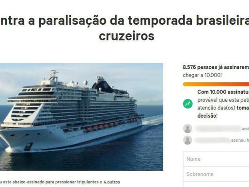 Abaixo-assinado, terminal de passageiros e tripulantes pedem retorno da temporada de cruzeiros