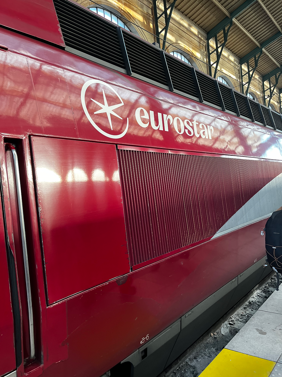 Boarding the Eurostar train to Brussels