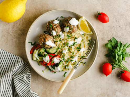Greek Meatballs & Tangy Yogurt Sauce
