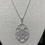 Thumbnail: Sterling silver and CZ flower pave pendant