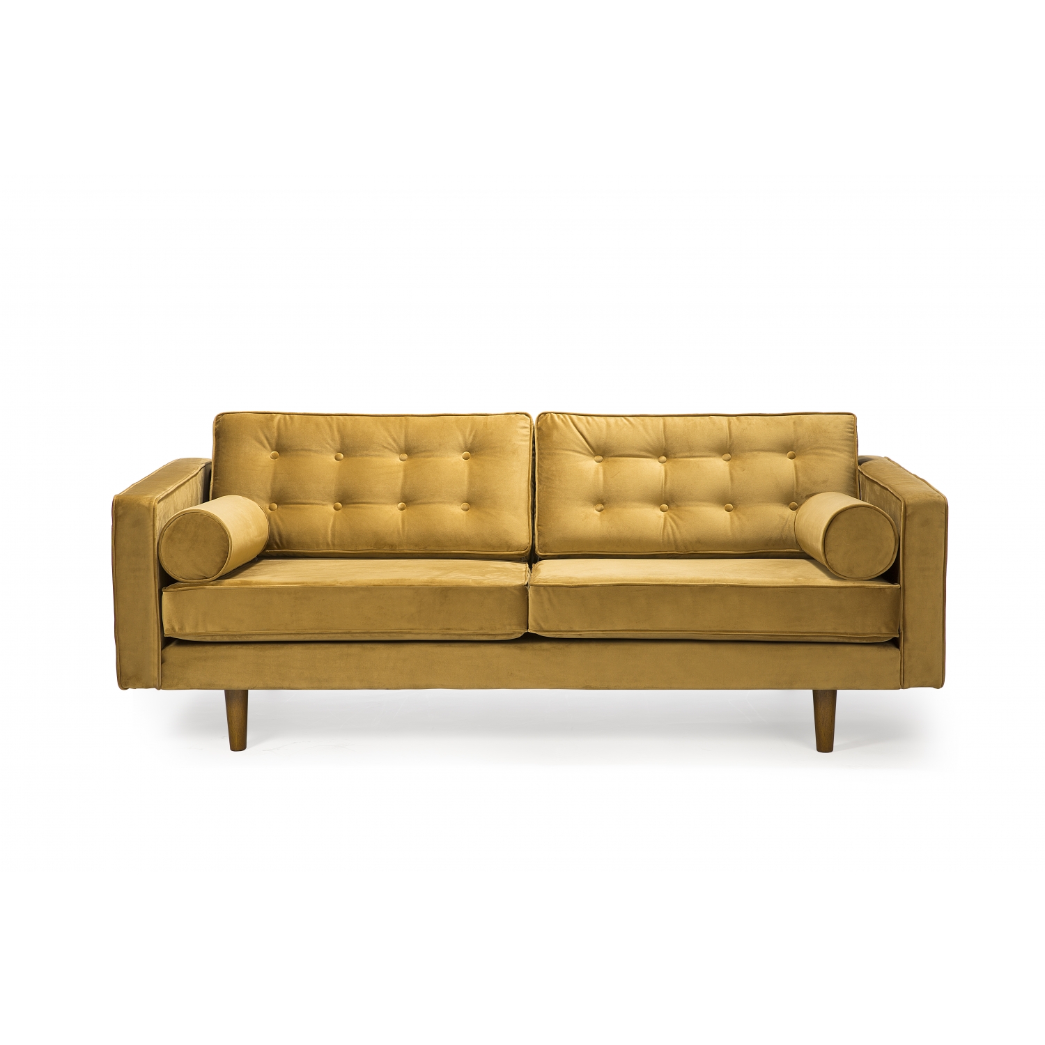 gold velvet love seat