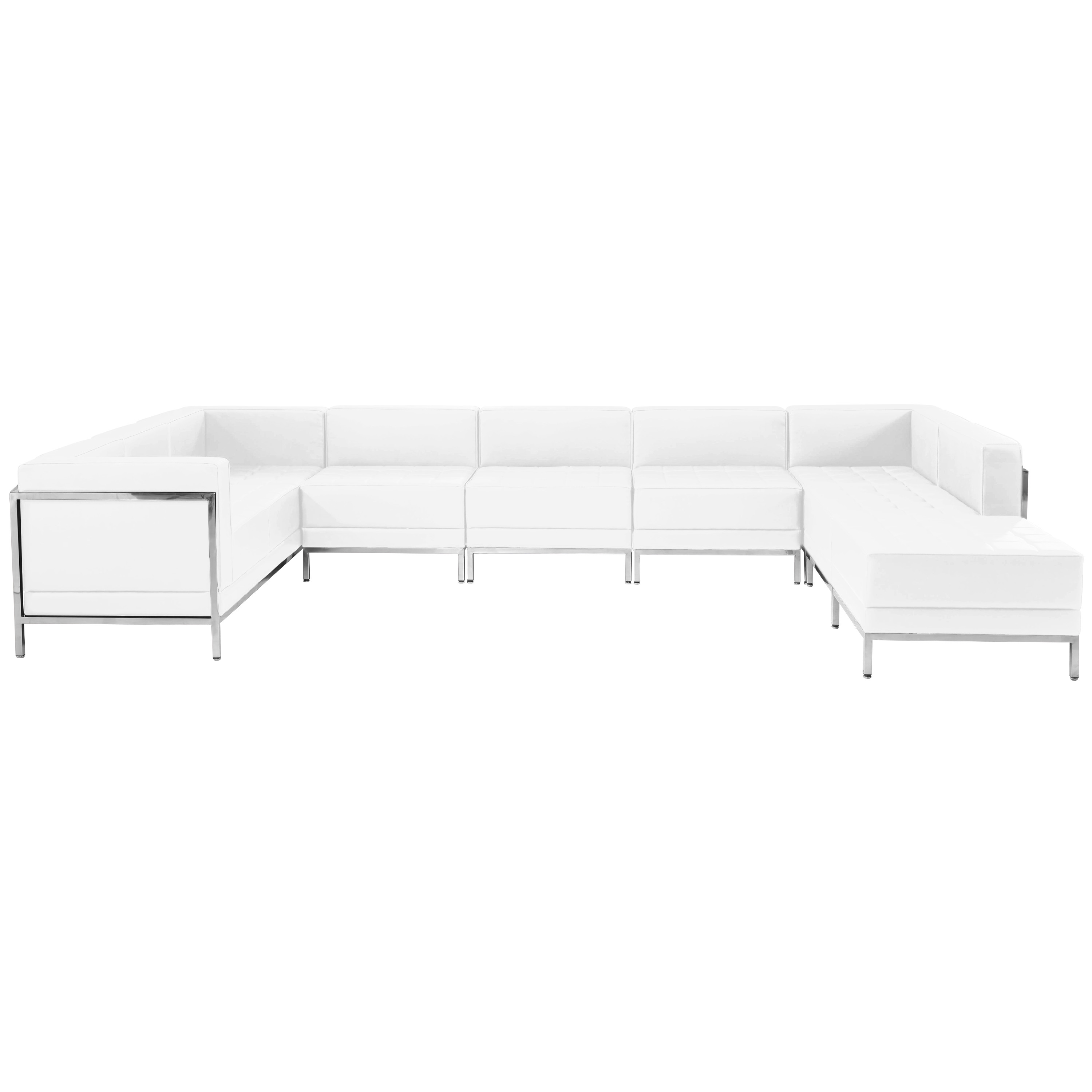 White leather 8 piece sofa