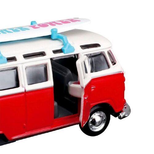 Miniatura: Furgoneta Volkswagen Van Samba Rojo De Coleccion