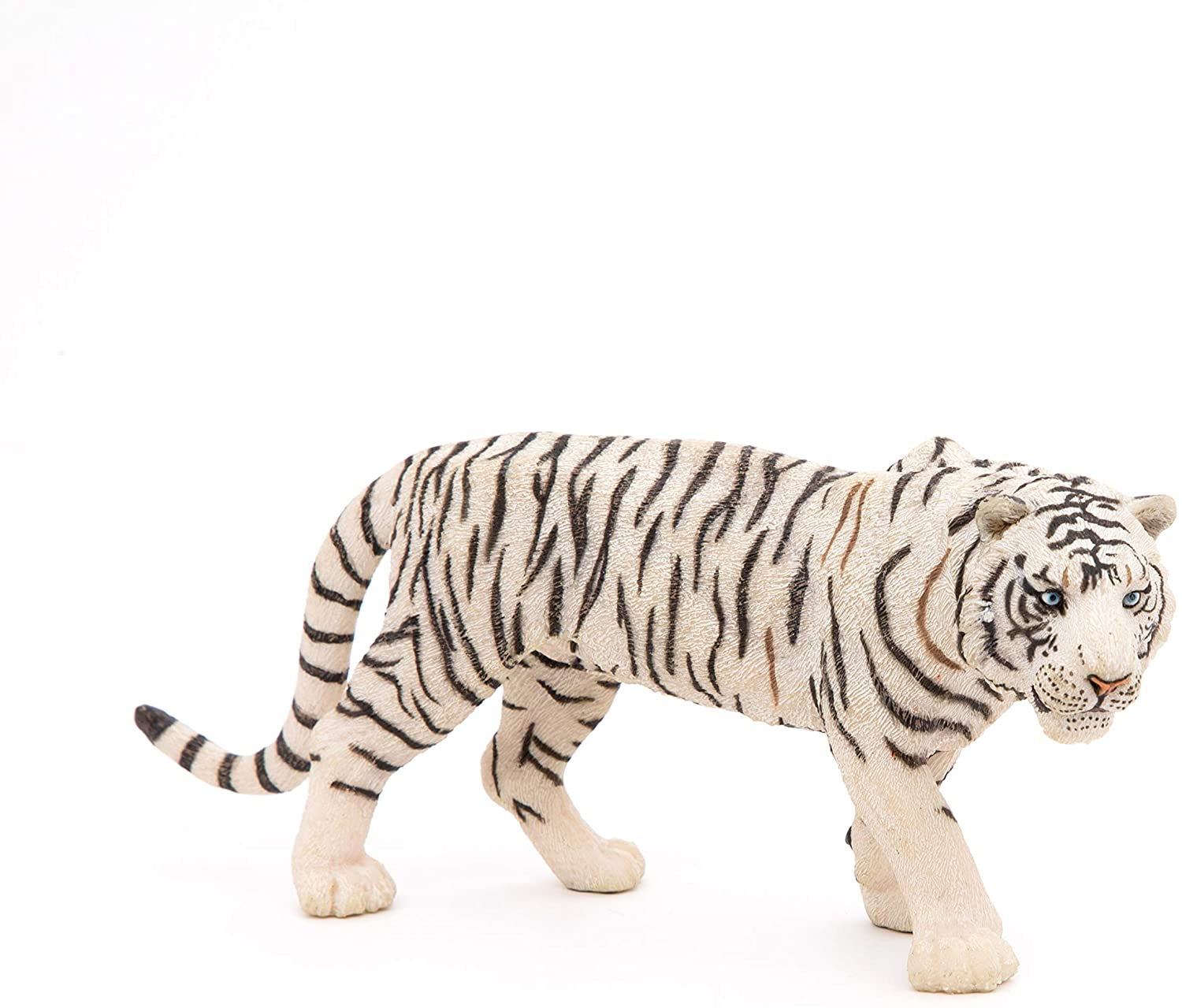 Figura Animales Tigre Blanco Pintado a Mano