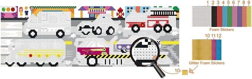 Miniatura: Set Arte Para Pintar Con Stickers Por NumerosTransportes