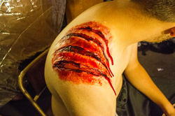 Sliced open shoulder