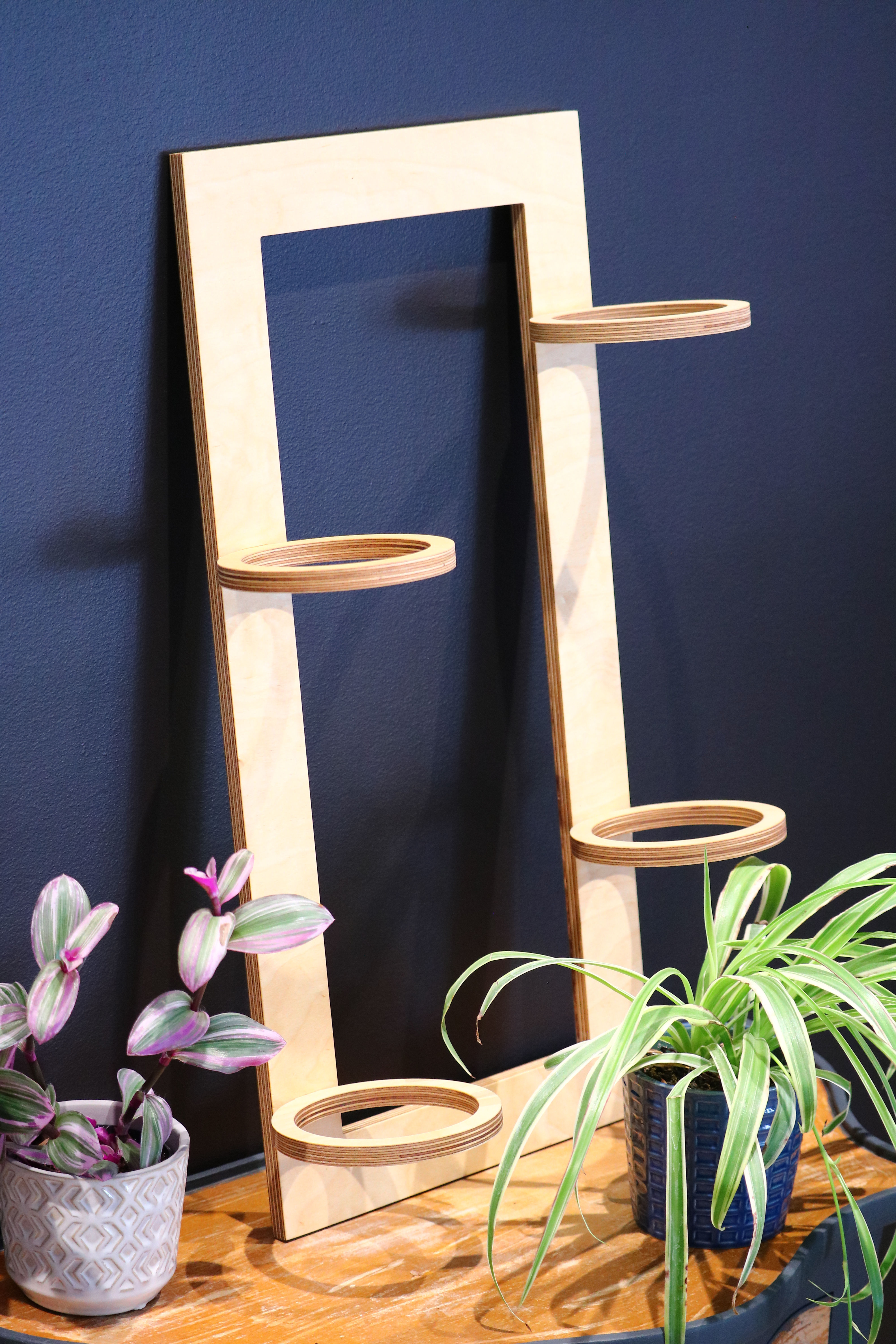 Cadre support à plantes en bois fini naturel huilé 12" X 24"