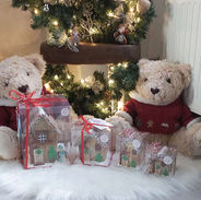 Gingerbread train in the forest with Peter rabbit friends.