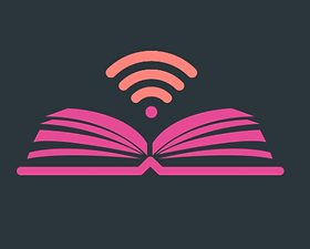 Le Salon's logo an open book and wifi signal.