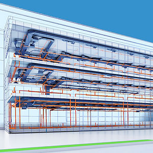 Modelado BIM de redes hidrosanitarias en edificio | ALEVA-MEP | Consultoria MEP para ahorro energetico y sostenibilidad
