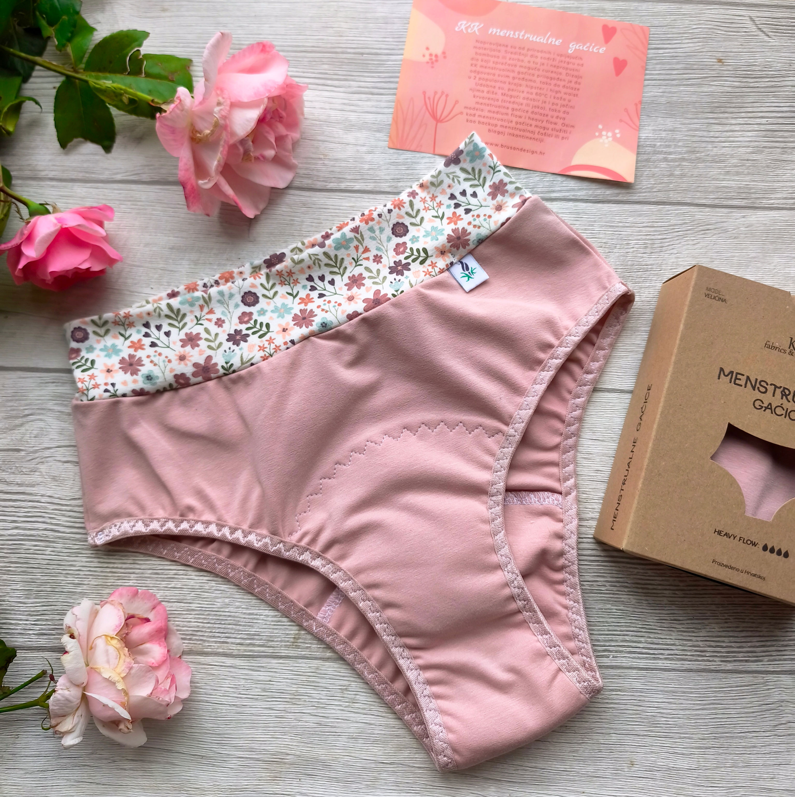 Menstrualne gaćice hipster, tiny flowers