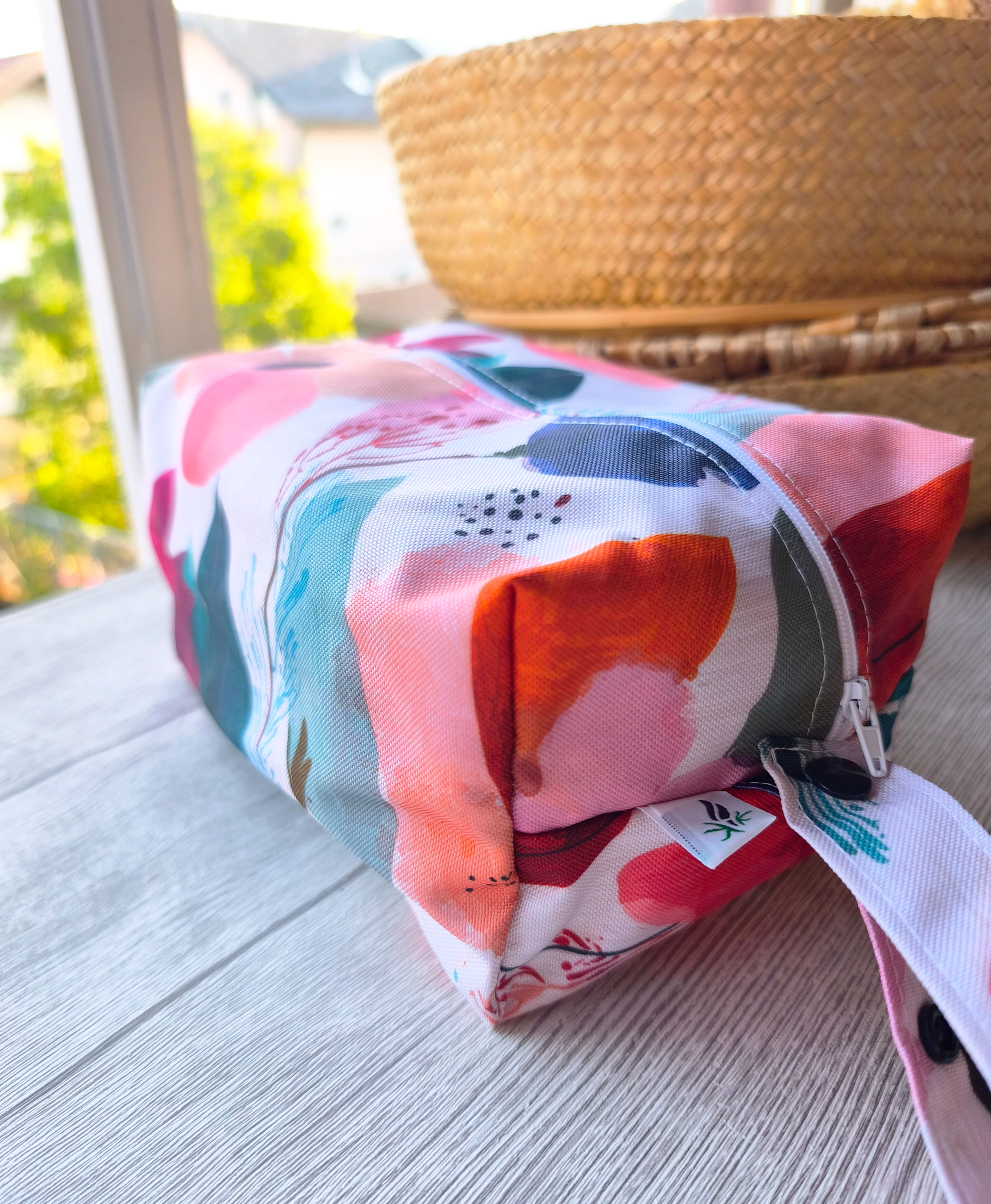 Wetbag neseser, flowers in watercolours