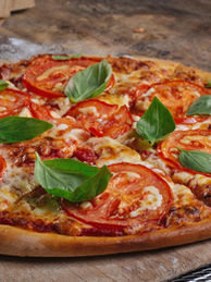 Pizza recentemente cozida