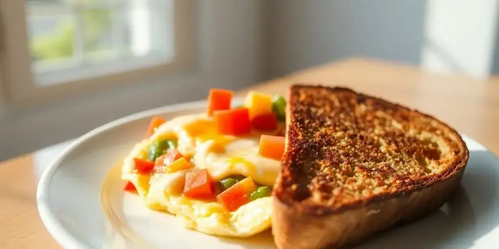 Egg Omelette with Whole-Grain Toast