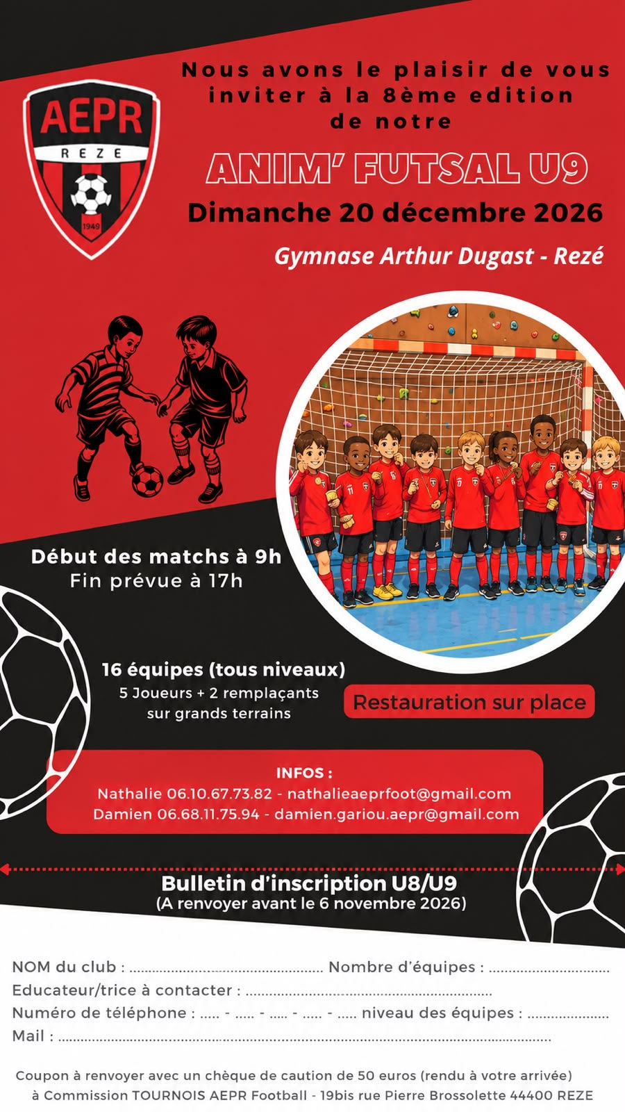 TOURNOI DE FOOT EN SALLE U8/U9