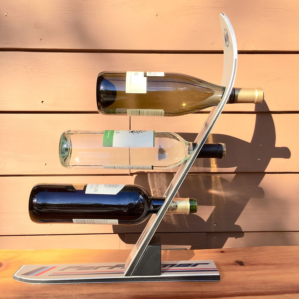 Thumbnail: 3-Bottle Ski Wine Rack – Silver Hart