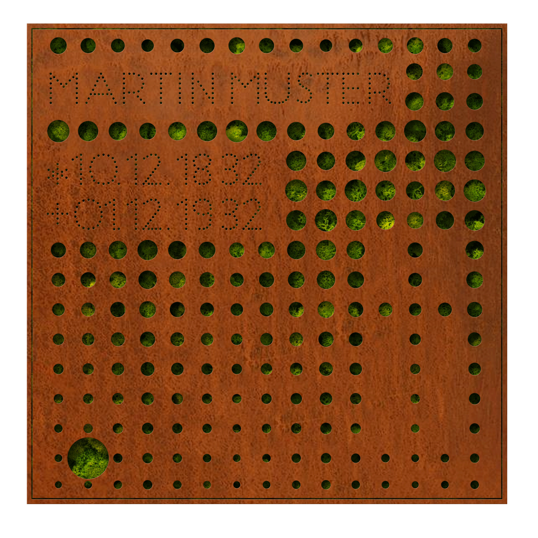 Urnengrabmal und Grababdeckung Filter, Cortenstahl