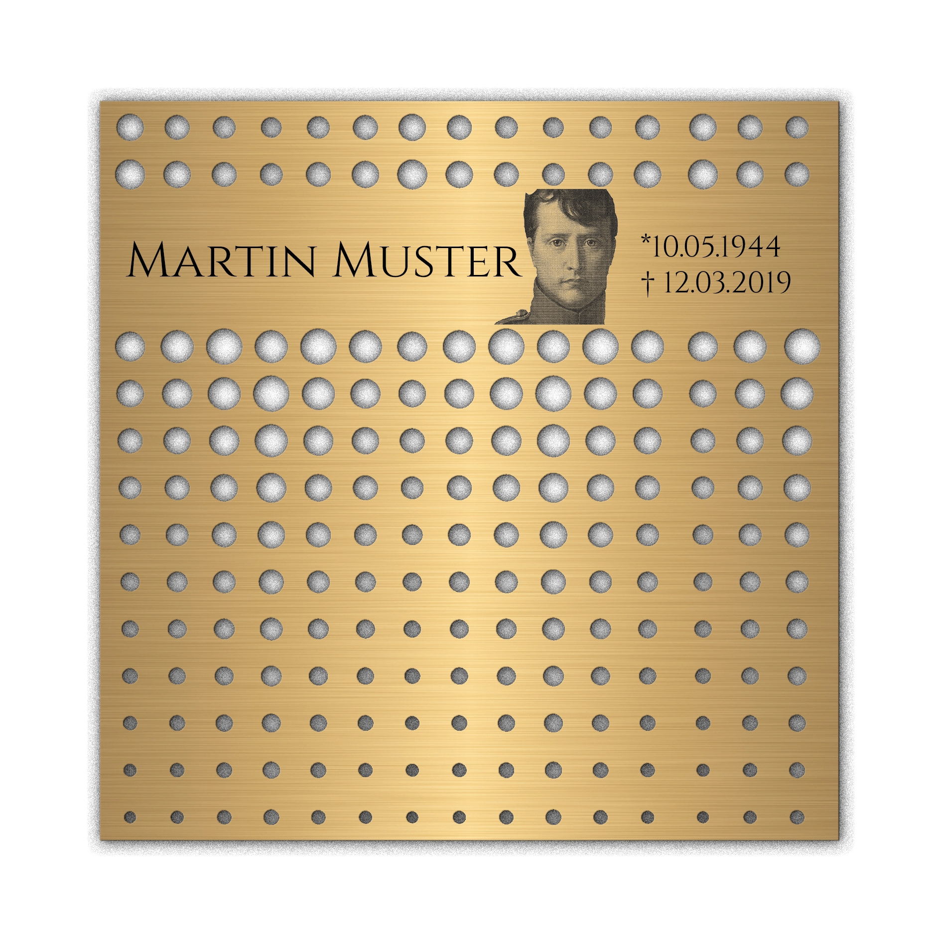 Urnengrabmal und Grababdeckung Filter, Messing