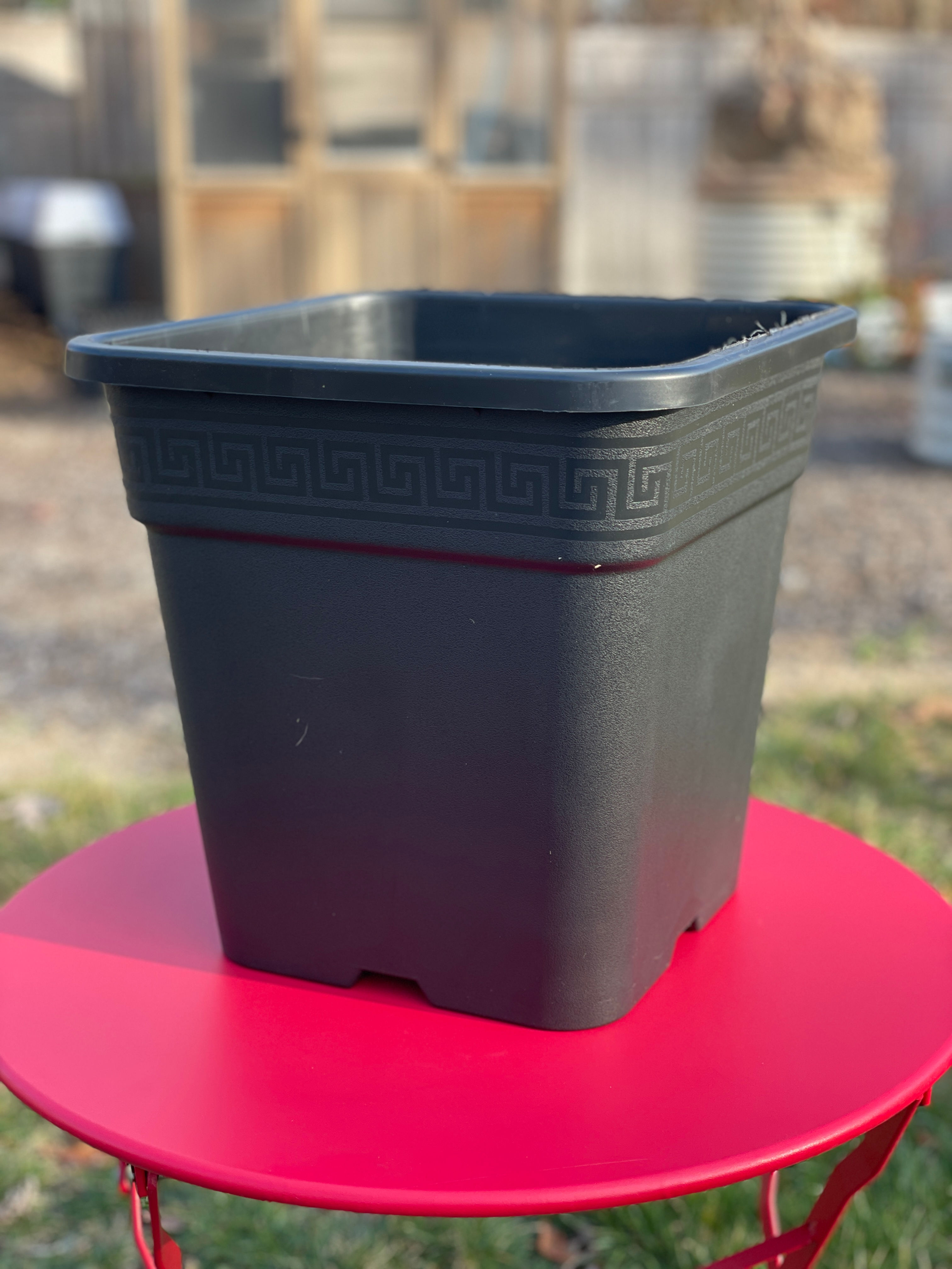 (4) 5.0 Gal Square Plastic Pot - Gro Pro Pattern Design
